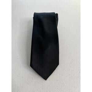 Stacy Adams Solid Black Pattern Handmade Tie with Pocket Square NWOT